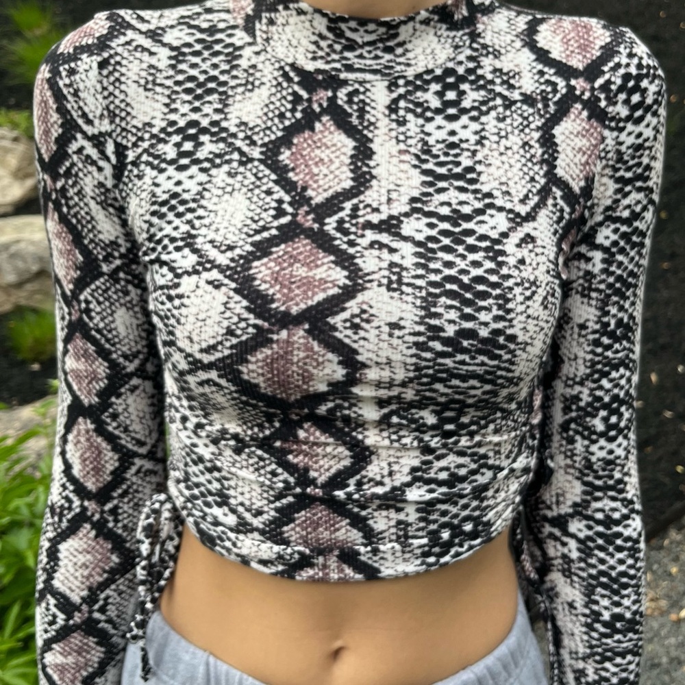 FOREVER 21 • snakeskin mock-neck long-sleeve